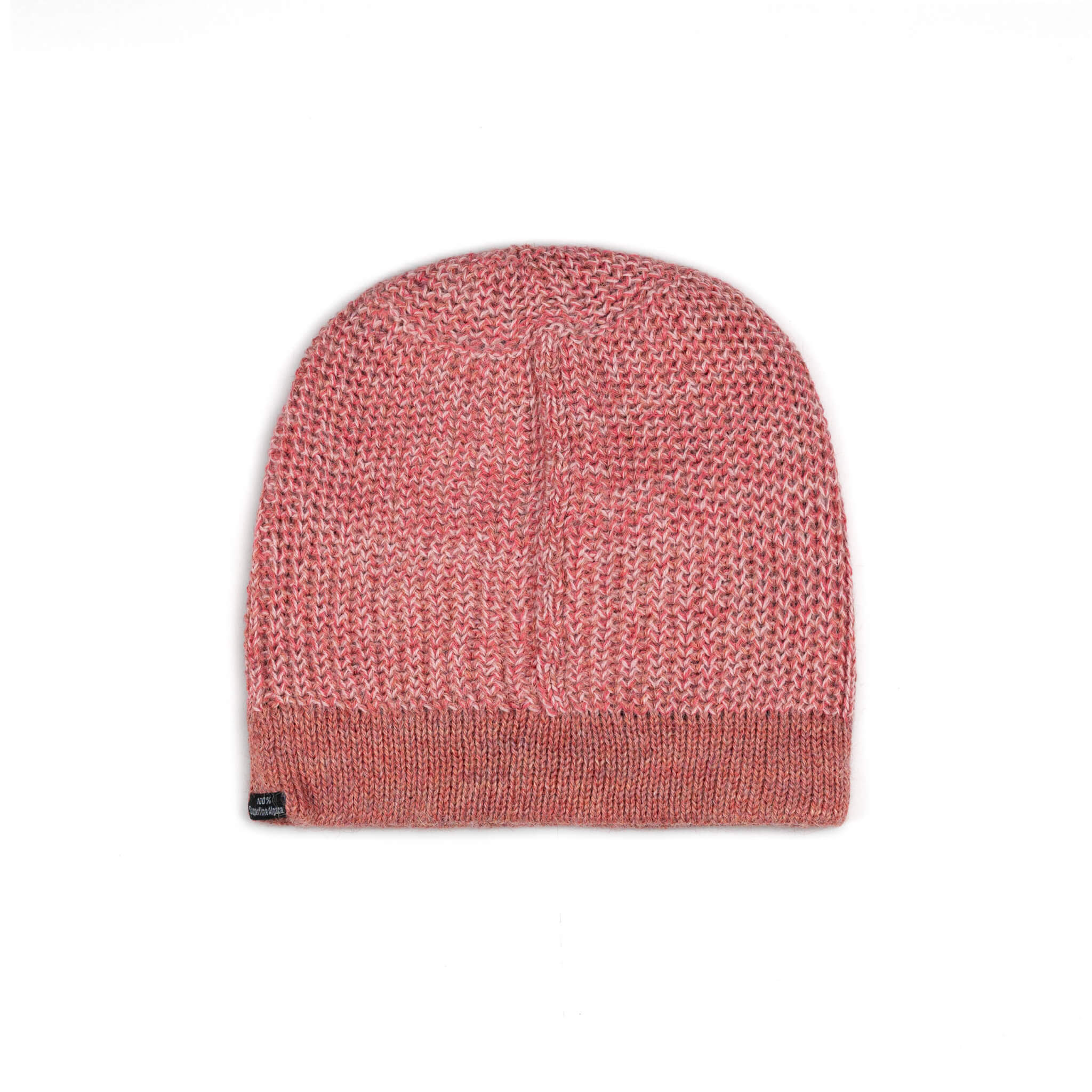 Alpaka Beanie Mütze für Damen in rosa