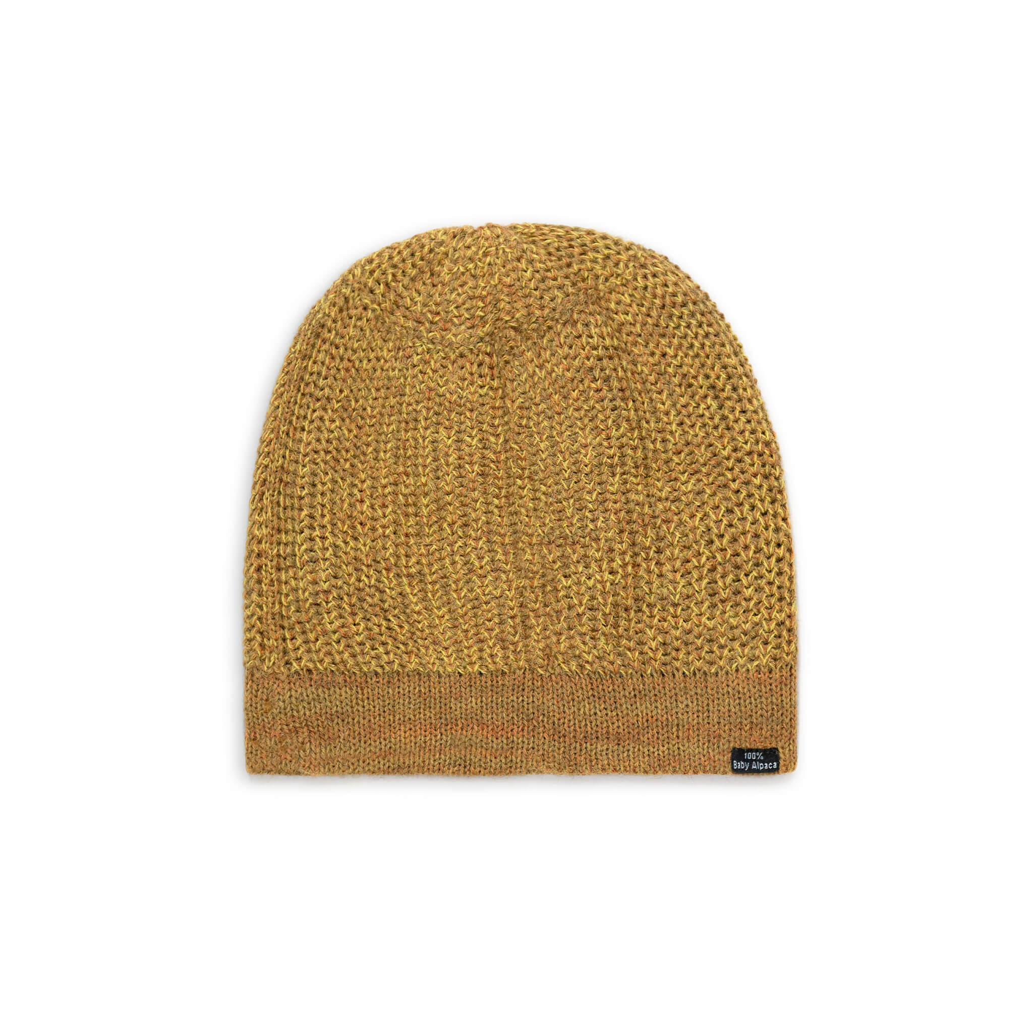 Antistatischer Alpaka Beanie für Damen in Farbe senfgelb