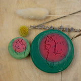 Alpaka Seife mit Keratin von Alpakin Mini Melone Größenvergleich zu Dufterlebnis Alpaka Seife