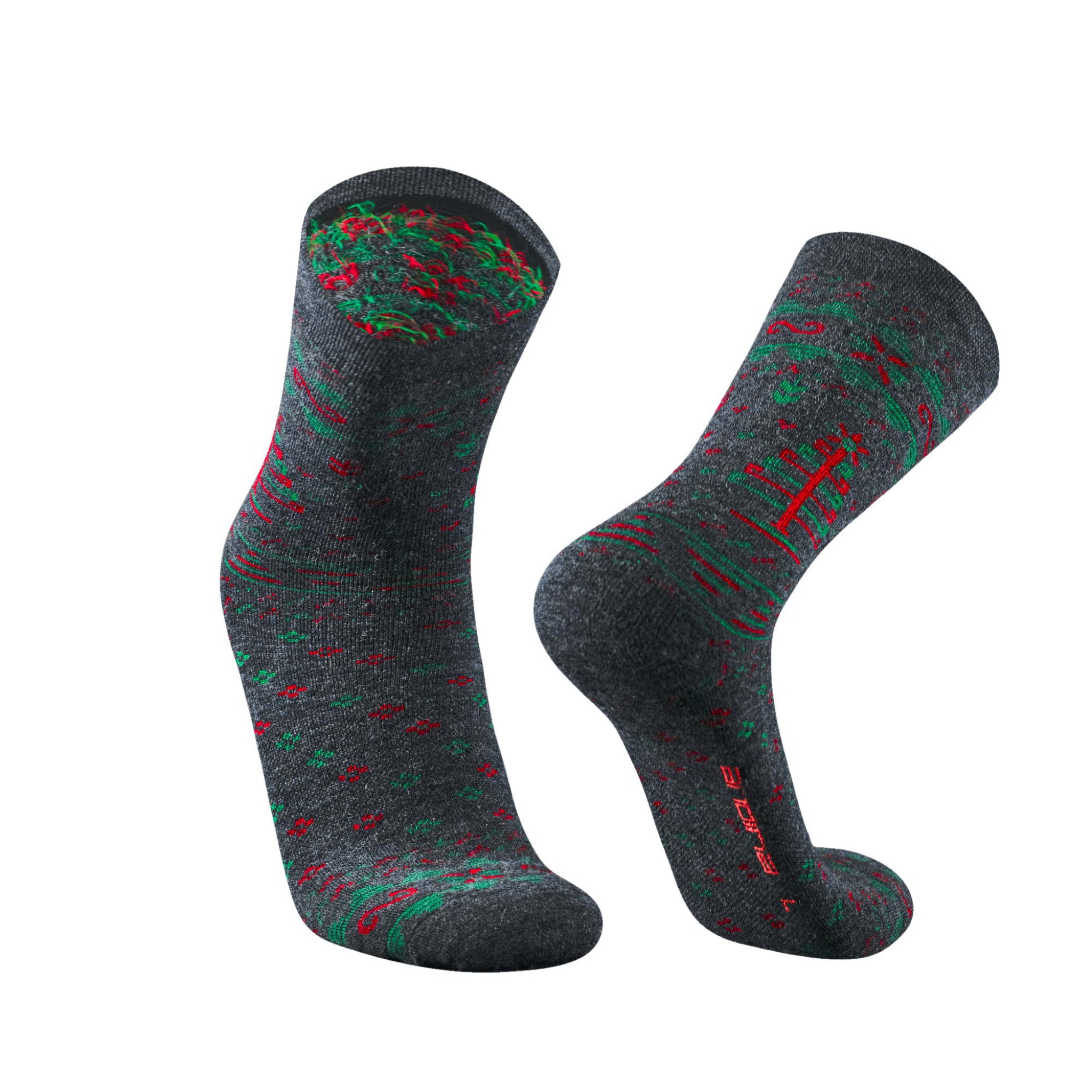 Alpaka Wintersocken mit weihnachtlichem Motiv in rot - nie mehr kalte Füße
