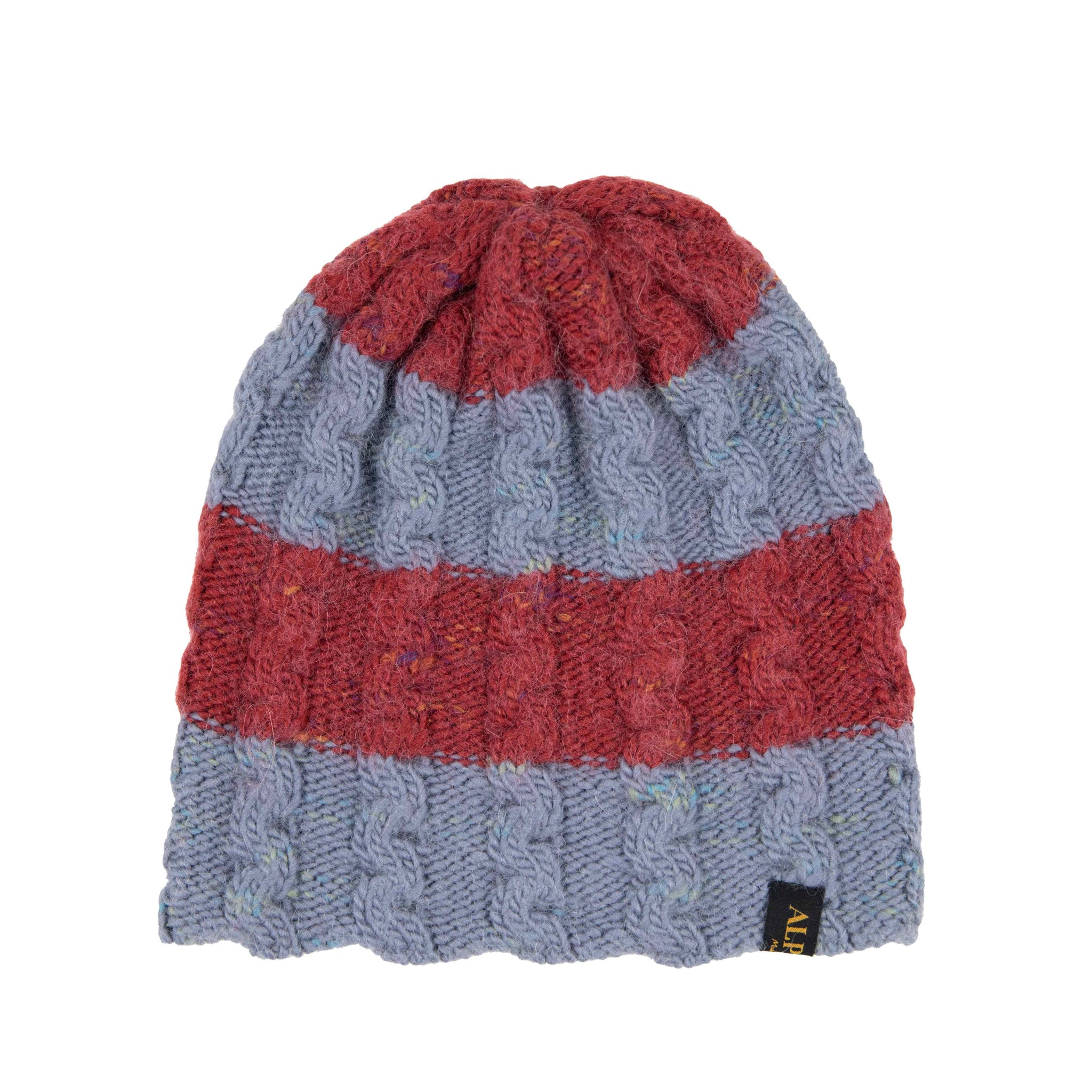 Antistatischer Merino Beanie Stripe für Damen und Herren von Alpakin in dunkelorange