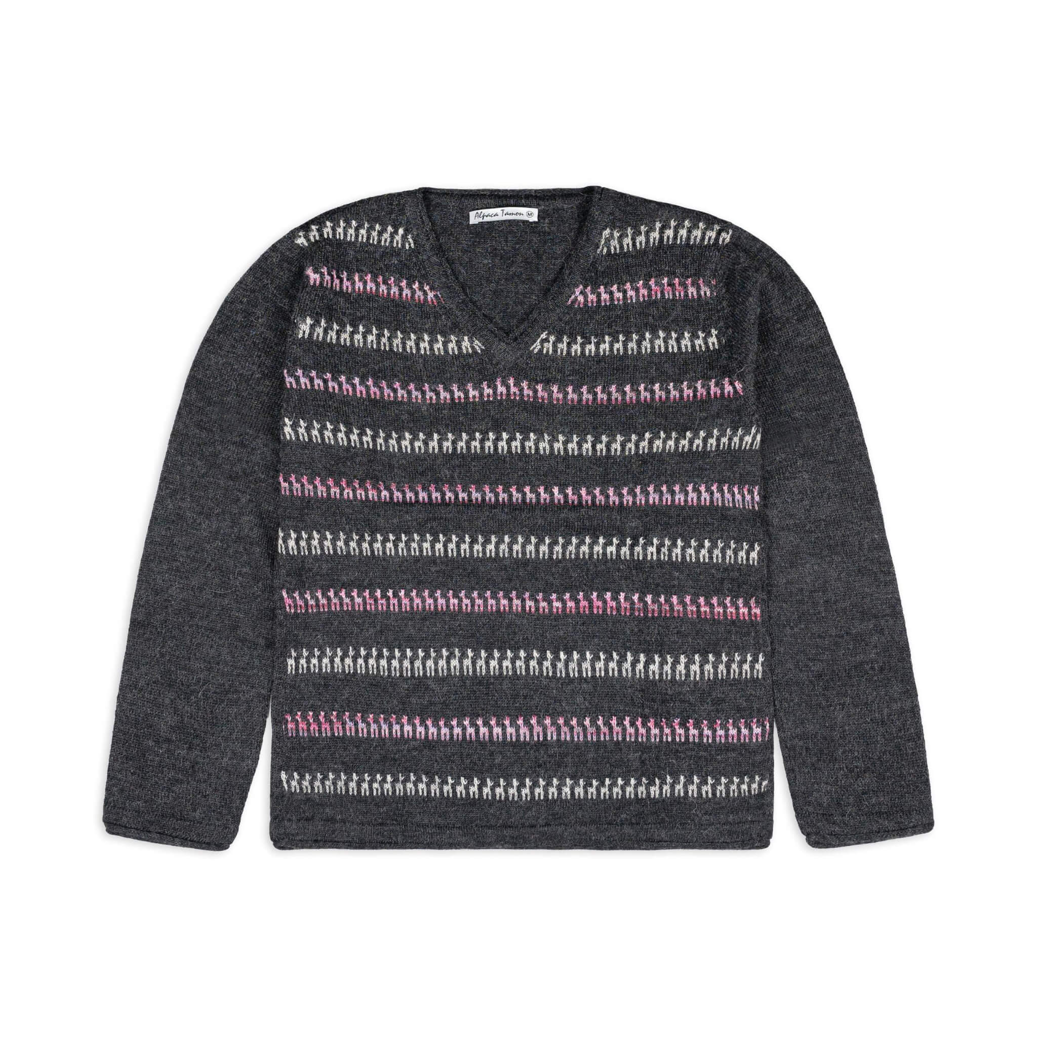 ALPACA Alpaka Pullover für Damen von Alpakin mit Alpaka-Muster in schwarz von vorne