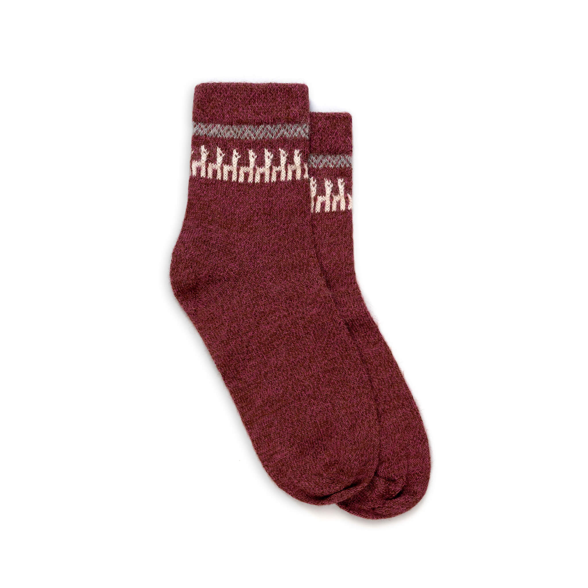 Alpaka Socken 100 Prozent für Damen und Herren von Alpakin in dunkelrot
