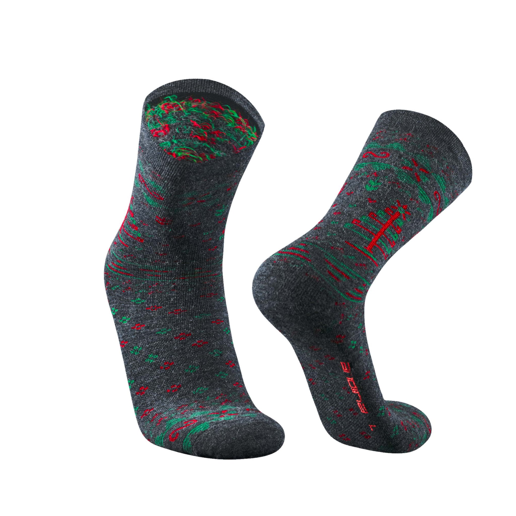Alpaka Wintersocken mit weihnachtlichem Motiv in rot - nie mehr kalte Füße
