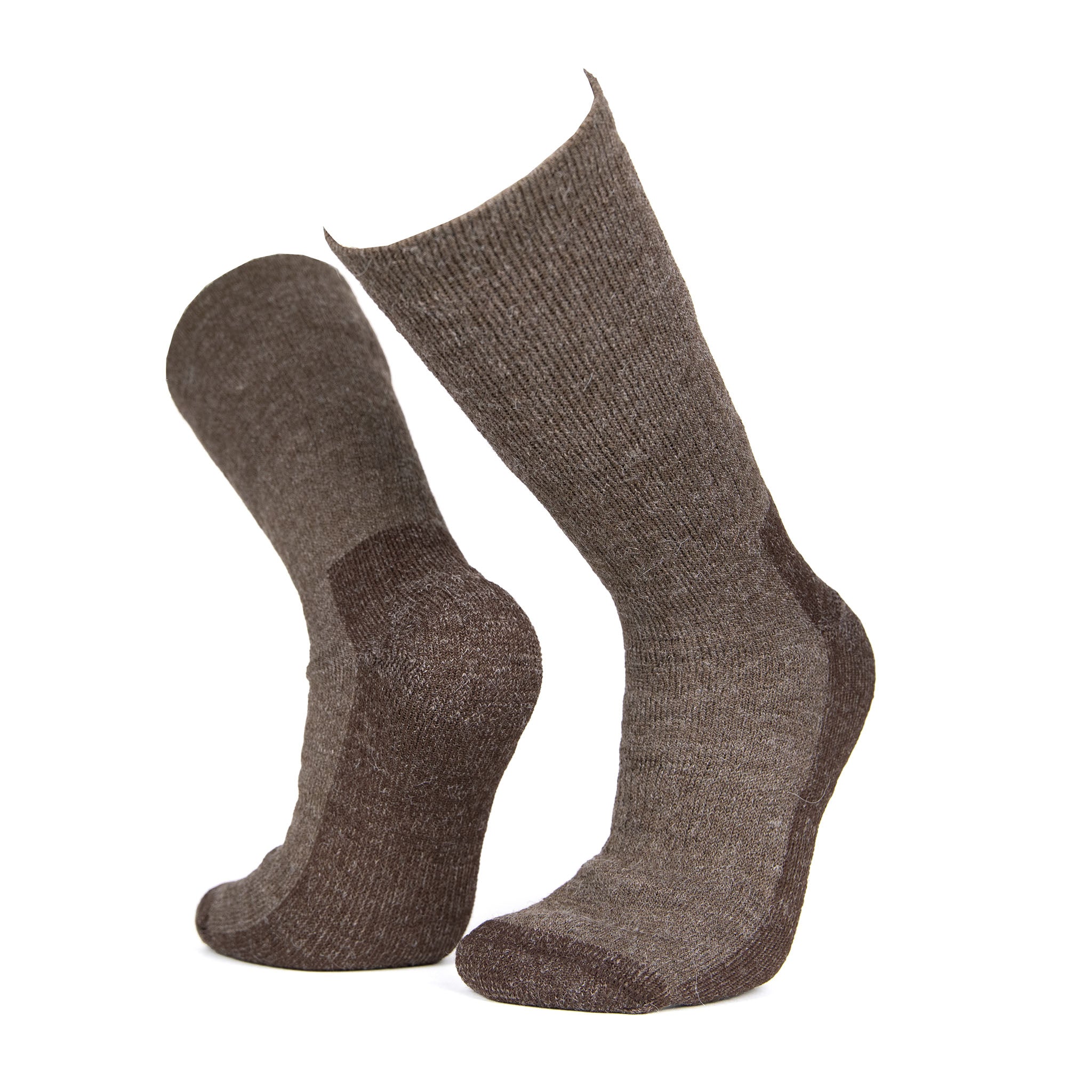 Atmungsaktive Alpaka Wollsocken in Naturfarbe Wallnuss-Braun, ohne chemische Färbung besonders sanft zur Haut