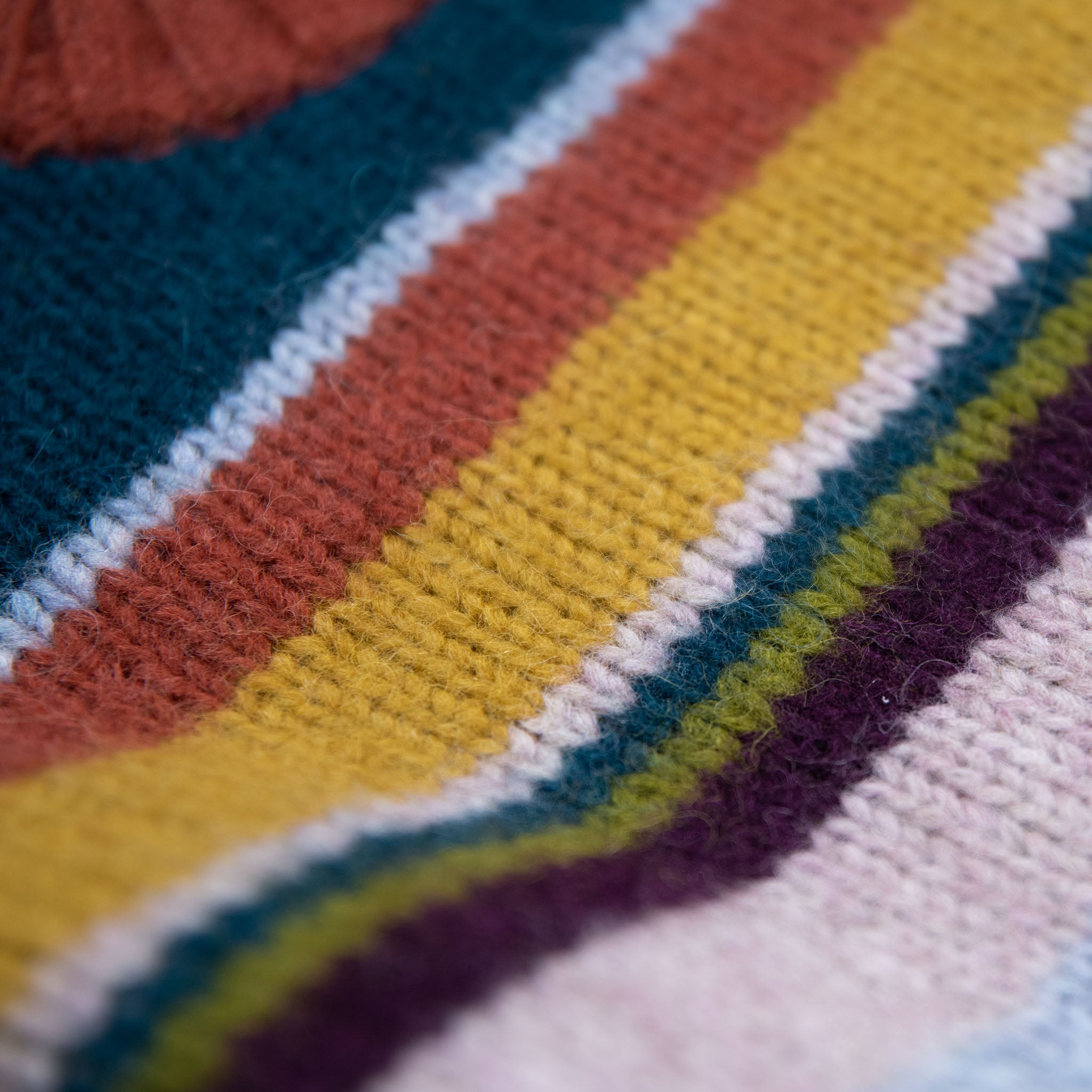 Moderne Mehrfarbigkeit des Alpaka Pullovers von Alpakin