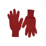 Dunkelorange-farbige Babyalpaka Handschuhe für Damen von Alpakin