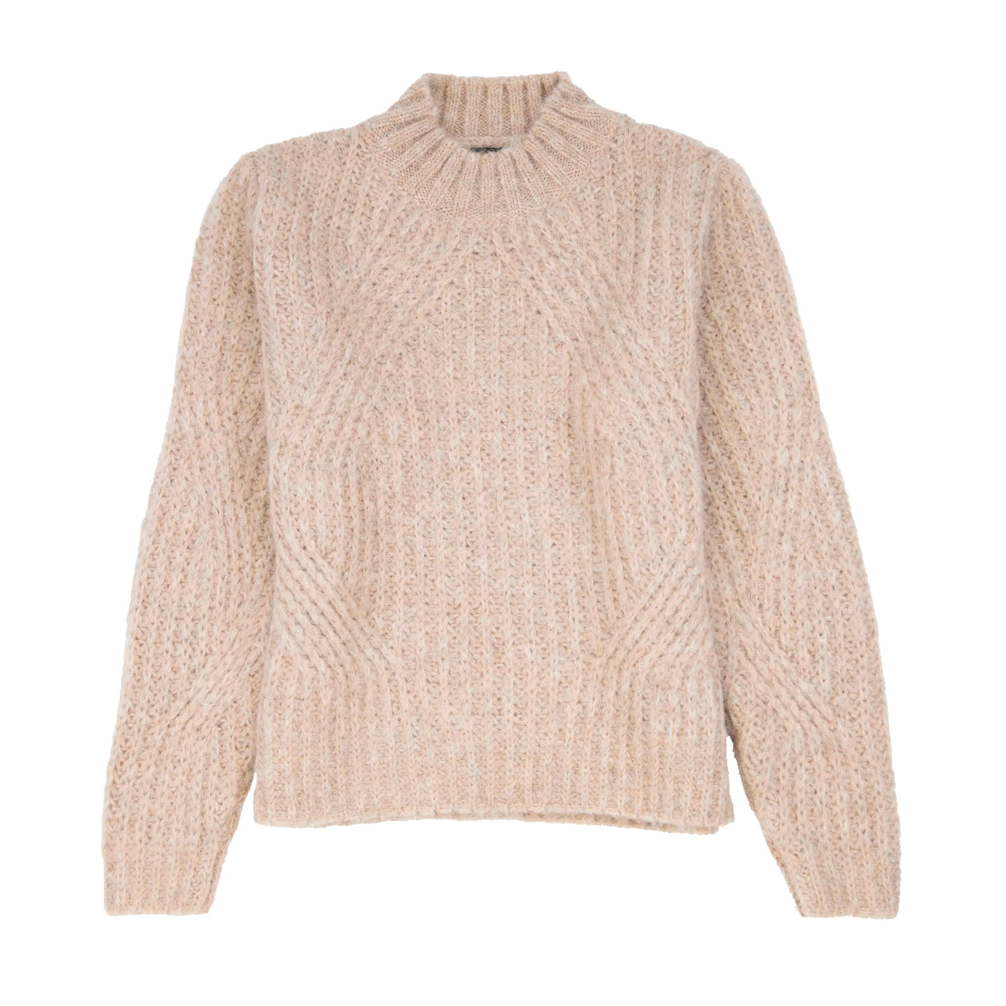 ELORA Alpaka Wollpullover für Damen von Alpakin in hellbraun von vorne