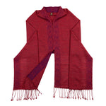 FLOR Alpaka Poncho Schal für Damen von Alpakin in rot von vorne