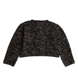 Illari Alpaka Strickjacke für Damen in schwarz von hinten vor weißem Hintergrund