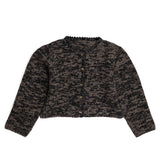 Illari Alpaka Strickjacke für Damen in schwarz von vorne vor weißem Hintergrund
