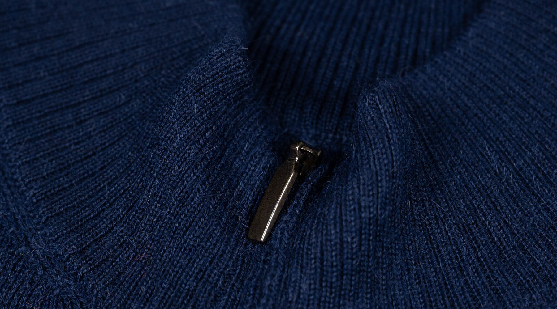 KATARI Alpaka Pullover für Herren von Alpakin in dunkelblau Reißverschluss