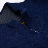 Kragen des Alpaka Troyers für Herren aus Pima Baumwolle in Design-Farbakzent