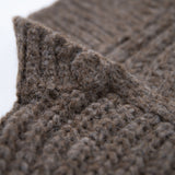 Design Kragen der Grobstrick Alpaka Strickjacke von Alpakin in Farbe dunkelbraun