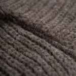 Alpakawolle Grobstrick Textil der Naturfarbe Alpaka Strickjacke für Damen in dunkelbraun, ohne chemische Färbung