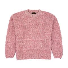 Alpaka Strickpullover mit Zopfmuster für Damen in rosa - gefertigt von Alpakin in Peru