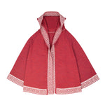 LUZ Alpaka Poncho mit Kapuze für Damen von Alpakin in rot von vorne