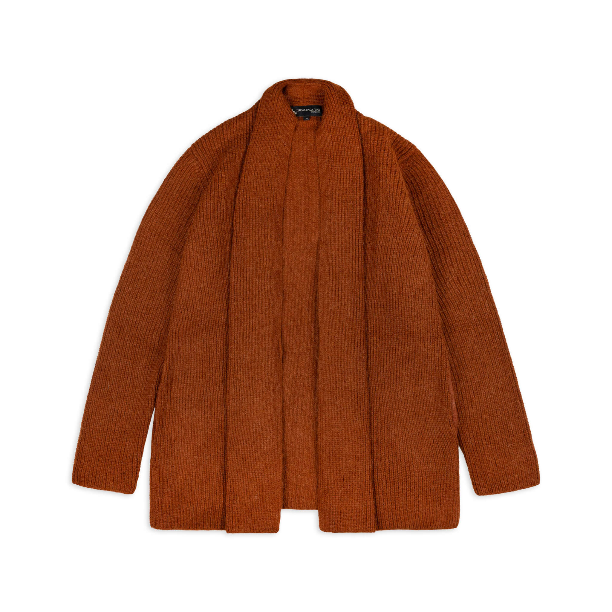 MIRA Alpaka Cardigan für Damen von Alpakin in dunkelorange von vorne