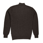 Munay Alpaka Troyer für Herren in dunkelbraun von hinten mit Kragen aus peruanischer Pima Baumwolle