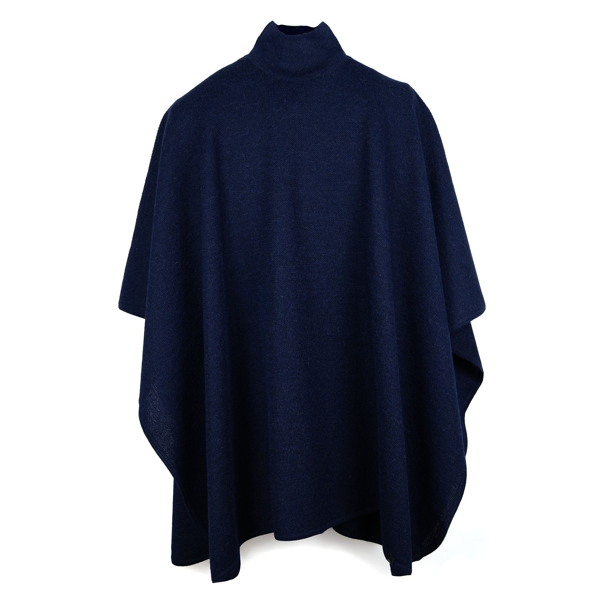 Alpaka Poncho für Herren Puma in dunkelblau nicht umgeschlagen