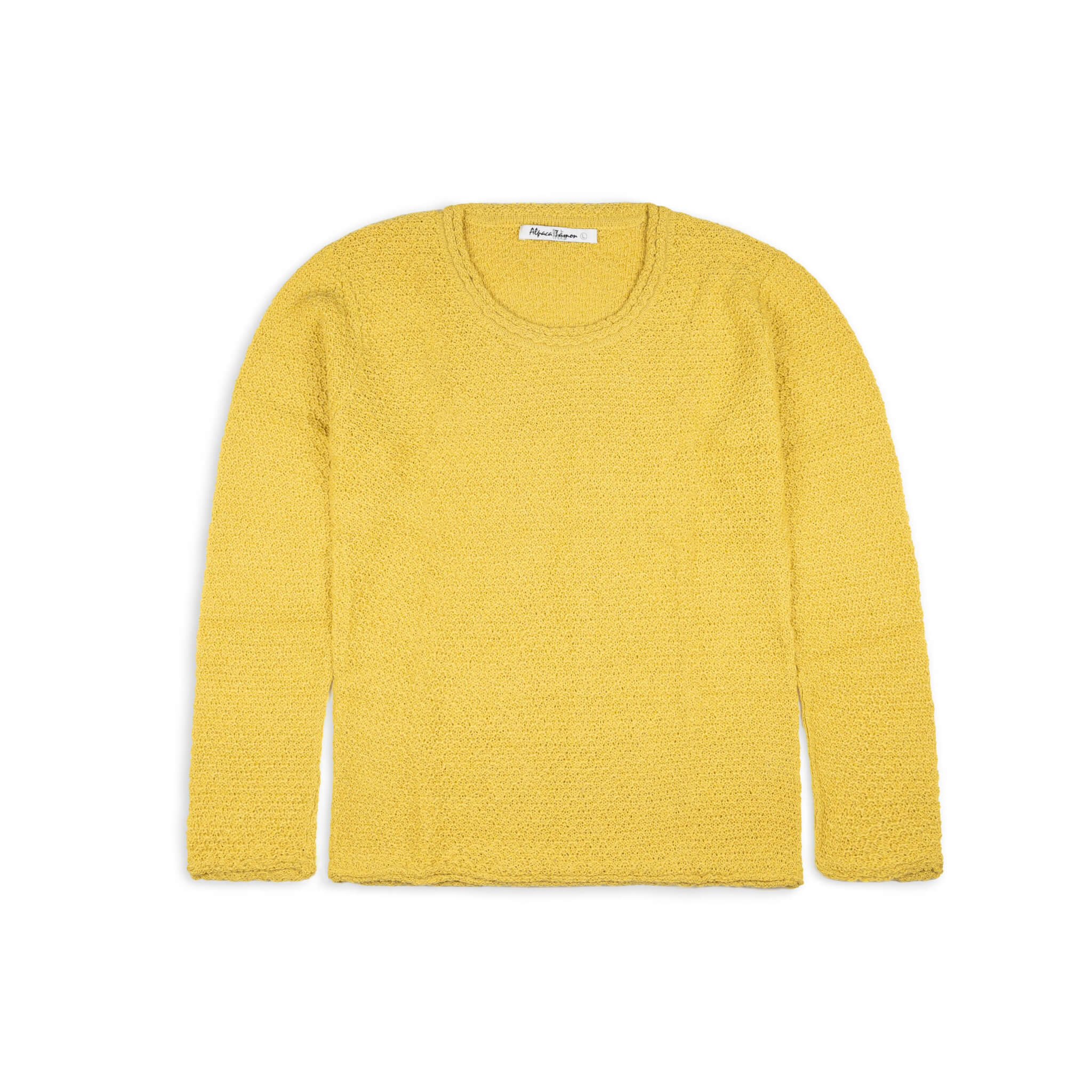 SISA Alpaka Pullover für Damen von Alpakin in gelb von vorne