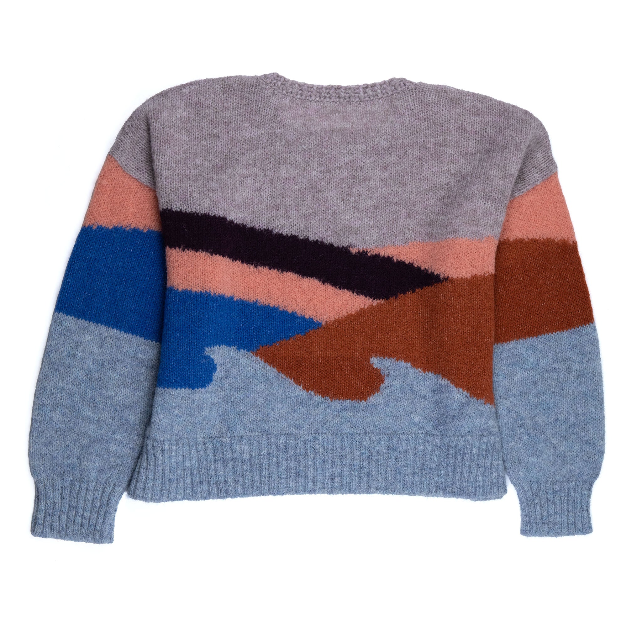 SUMAQ Alpaka Pullover für Damen farbig von hinten vor weißem Hintergrund