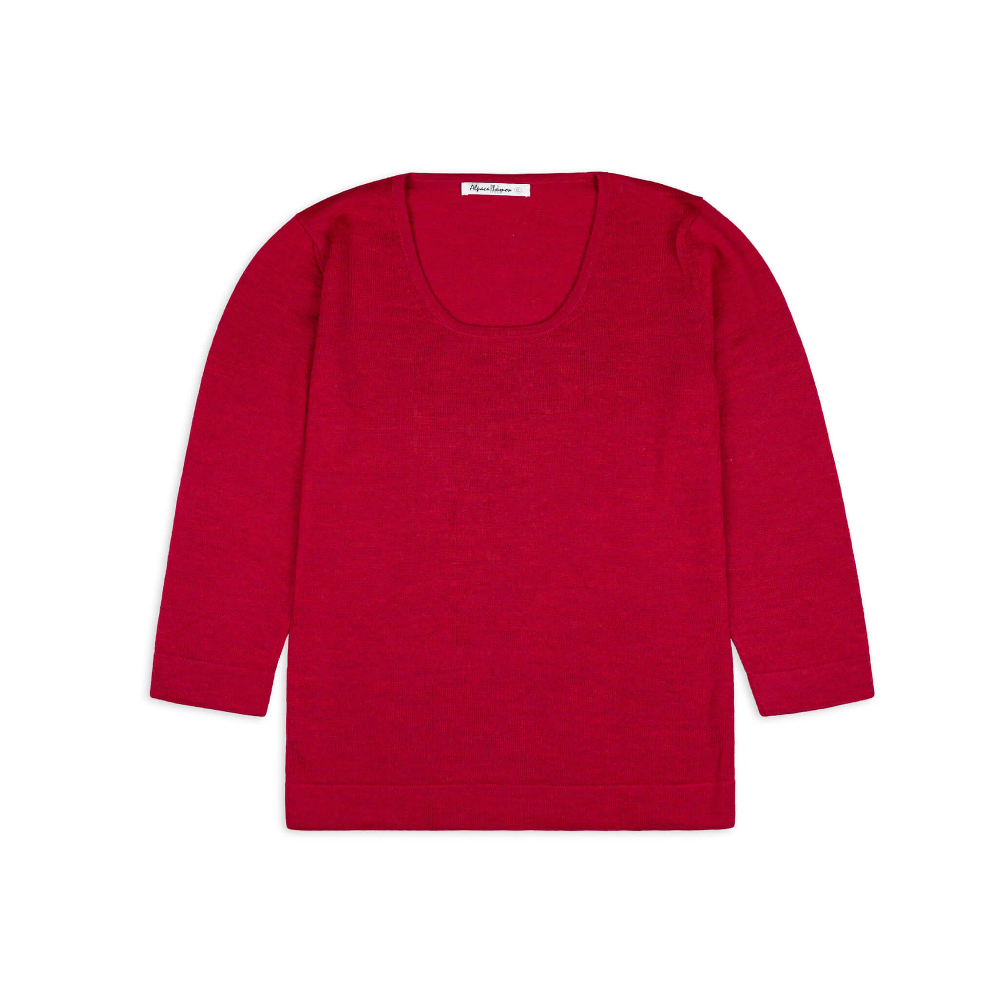 UNA Alpaka Pullover für Damen von Alpakin in rot von vorne